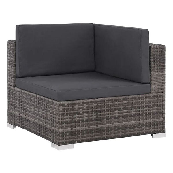 6 Piece Garden Lounge Set With Grey Cushions Pe Rattan Grey