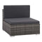 6 Piece Garden Lounge Set With Grey Cushions Pe Rattan Grey