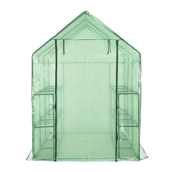 Walk In Greenhouse With 12 Shelves Steel 143X214X196 Cm