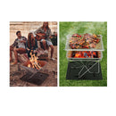 Camping Fire Pit BBQ Portable Folding Stainless Stove Outdoor Pits