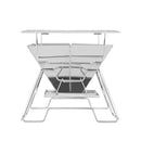 Camping Fire Pit Bbq 2 In 1 Grill Smoker Portable Stainless Steel