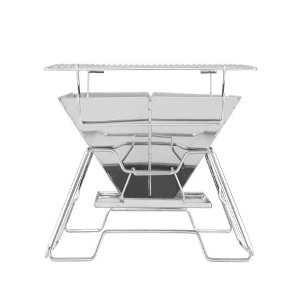 Camping Fire Pit Bbq 2 In 1 Grill Smoker Portable Stainless Steel