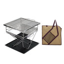 Camping Fire Pit BBQ Portable Folding Stainless Stove Outdoor Pits