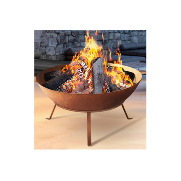 Rustic Fire Pit Camping Wood Burner Garden Outdoor Iron Bowl 70Cm
