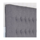Bed Head Double Charcoal Headboard Upholstery Fabric Tufted Buttons