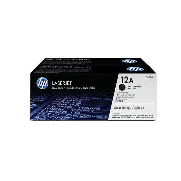 Hp 12A Black Dual Toner Pack 2X 2000 Page Yield