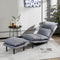 Modern Armless Accent Chair with Ottoman for Living Room Bedroom Office