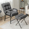 Linen Fabric Arm Chair with Adjustable Backrest and Solid Metal Frame for Home Office