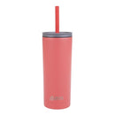 Super Sipper Stainless Steel Double Wall Insulated Tumbler with Silicone Head Straw 600ml Coral