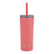 Super Sipper Stainless Steel Double Wall Insulated Tumbler with Silicone Head Straw 600ml Coral