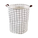 Laundry Basket Round Foldable White Square