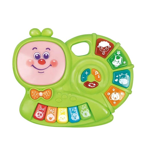 Kids Piano Keyboard Music Toys with Snail Shape Design Green