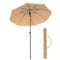 Beach Umbrella Portable Octagonal Polyester Canopy Taupe