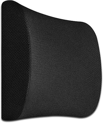 Gel Infused Memory Foam Lumbar Back Support Pillow with 1 Adjustable Straps Black