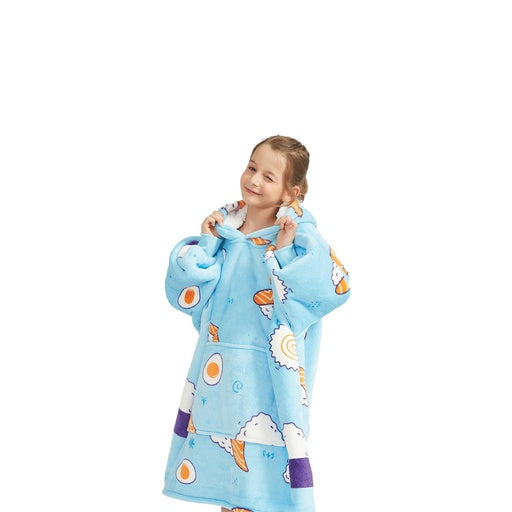 Hoodie Blanket Kids Sushi Blue