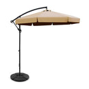 Outdoor Umbrella Cantilever With 48X48 Cm Base Garden Patio 3M