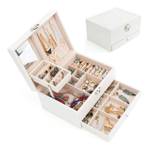 Jewellery Storage Box Girls Rings Necklaces Organizer Storage Case