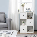 3 Tier Bookshelf with 3 Cubes and 3 Drawers for Office White