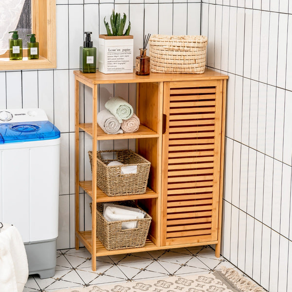 Bamboo Bathroom Storage Cabinet with Single Door for Bathroom