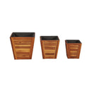 Garden Planter Set 3 Pieces Square Solid Acacia Wood