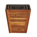 Garden Planter Set 3 Pieces Square Solid Acacia Wood