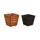 Garden Planter Set 3 Pieces Square Solid Acacia Wood