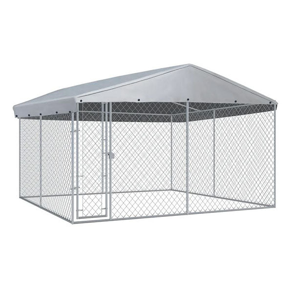 Outdoor Dog Kennel With Roof 382 X 382 X 241 Cm