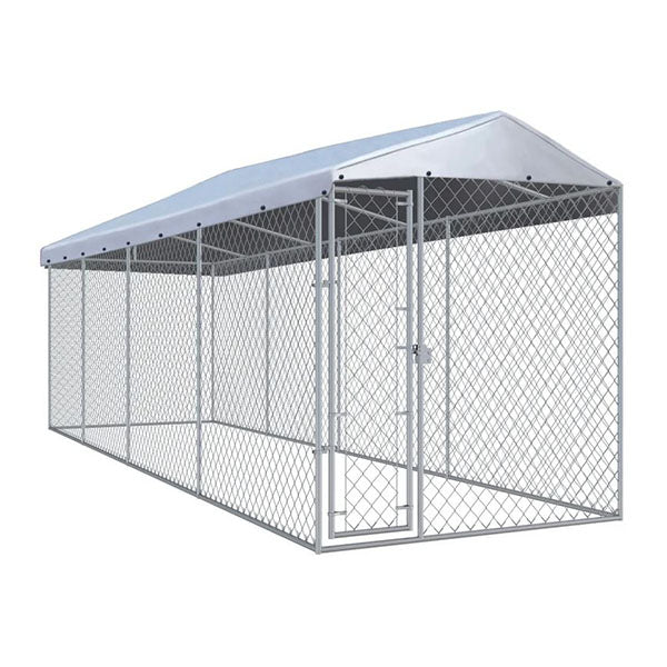 Outdoor Dog Kennel With Roof 760 X 192 X 235 Cm