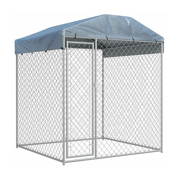 Outdoor Dog Kennel With Canopy Top 193 X 193 X 210 Cm