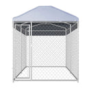 Outdoor Dog Kennel With Canopy Top 382X192X235 Cm