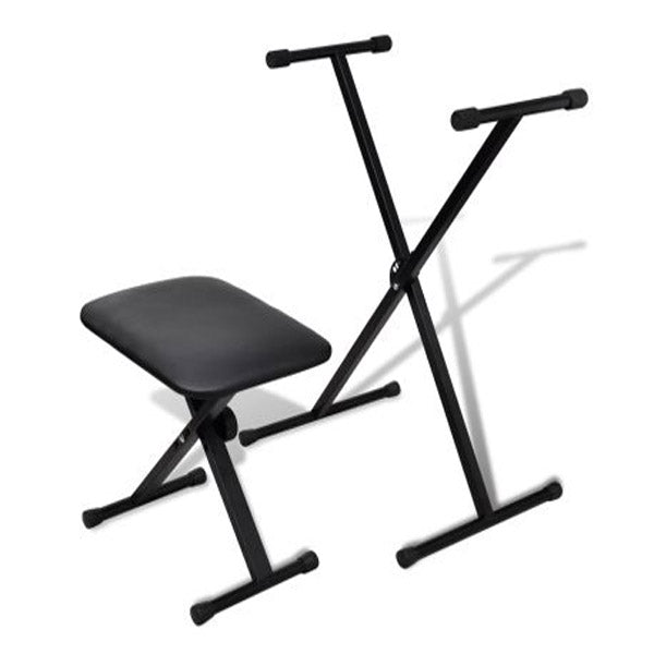 Adjustable Keyboard Stand And Stool Set
