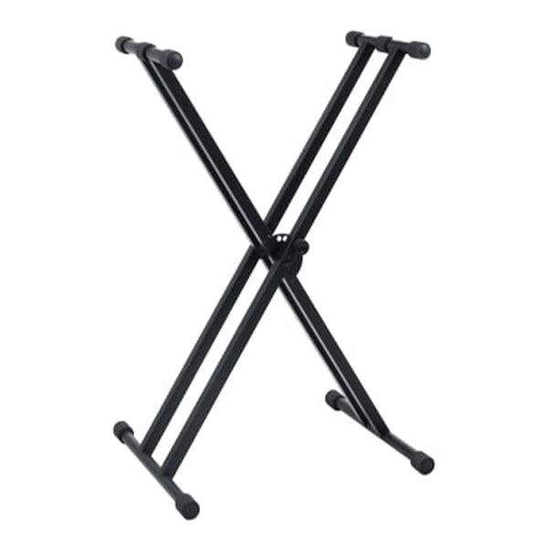 Double Braced Keyboard Stand And Stool Set Black