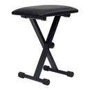 Double Braced Keyboard Stand And Stool Set Black