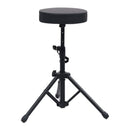 Double Braced Keyboard Stand And Round Stool Set Black