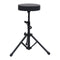 Double Braced Keyboard Stand And Round Stool Set Black