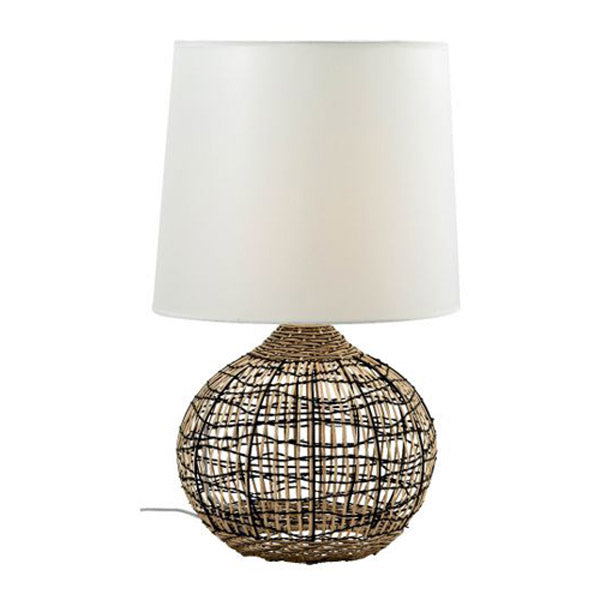 Woven Table Lamp Natural And White 43X43X66Cm
