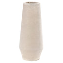 White Large Vase With Travertine Effect 41X41X97Cm