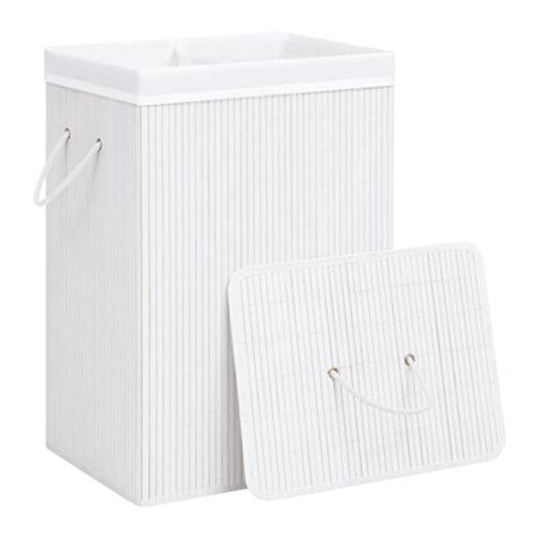 Bamboo Laundry Basket White 72 L
