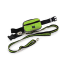 Jogging Dog Leash Kit Adjustable Green Belt Bag Hand Free Walking Lead
