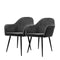 2 Pcs Dining Chairs Dark Grey Steel Chair Velvet Removable Cushion