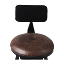 Industrial Bar Stool Kitchen Stool Pu Leather Swivel Chair