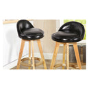 2X Levede Leather Swivel Bar Stool Kitchen Stool Dining Chair Black