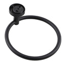 Pin Lever Round Black Hand Towel Ring Wall Mounted