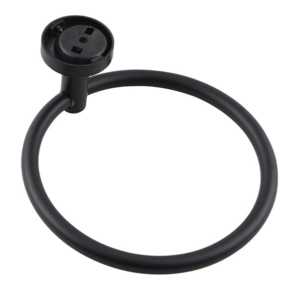 Bathroom Hand Towel Ring Holder Hanger Wall Mounted Round Black
