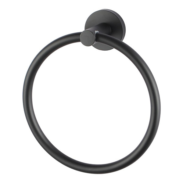 Bathroom Hand Towel Ring Holder Hanger Wall Mounted Round Black