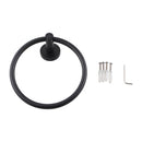 Pin Lever Round Black Hand Towel Ring Wall Mounted