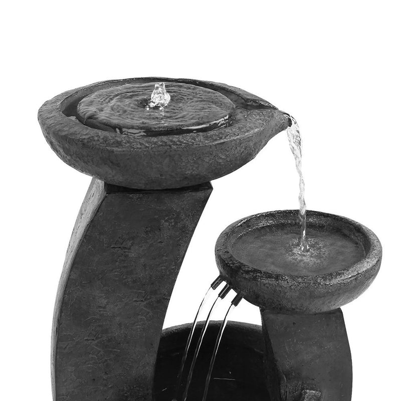 Solar Power Three-Tier Water Fountain Feature with LED Light