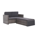 2 Piece Garden Lounge Set With Cushions Poly Rattan Grey