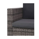 2 Piece Garden Lounge Set With Cushions Poly Rattan Grey