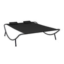 Outdoor Lounge Bed Fabric Black